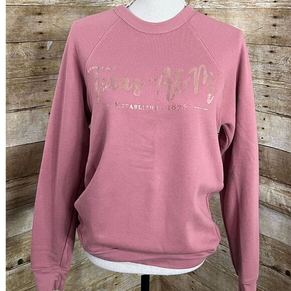 BELLA + CANVAS TEXAS A&M AGGIES CREWNECK GOLD FOILED CREWNECK SWEATSHIRT SZ. MED - Picture 1 of 5